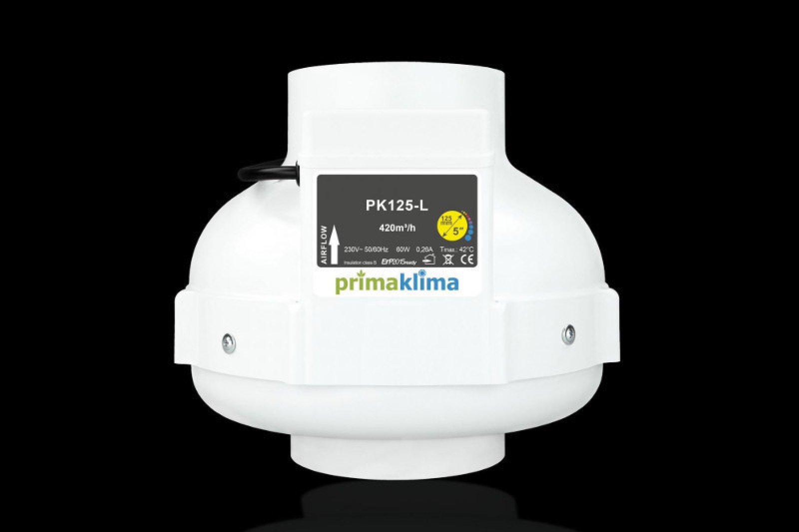 Extracteur D'Air RVK Prima Klima 400 M³/h - 125mm, Avec Contrôle De Température, Pour Culture Intérieure